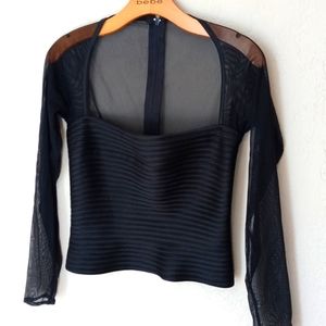 Vintage Tedashii elegant mesh and ribbed top